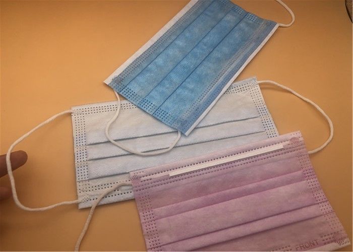 ماسک صورت ضد پارچه یکبار مصرف یکبار مصرف آنتی ویروس 3 Ply / ماسک صورت پارچه ای بدون پارچه آبی